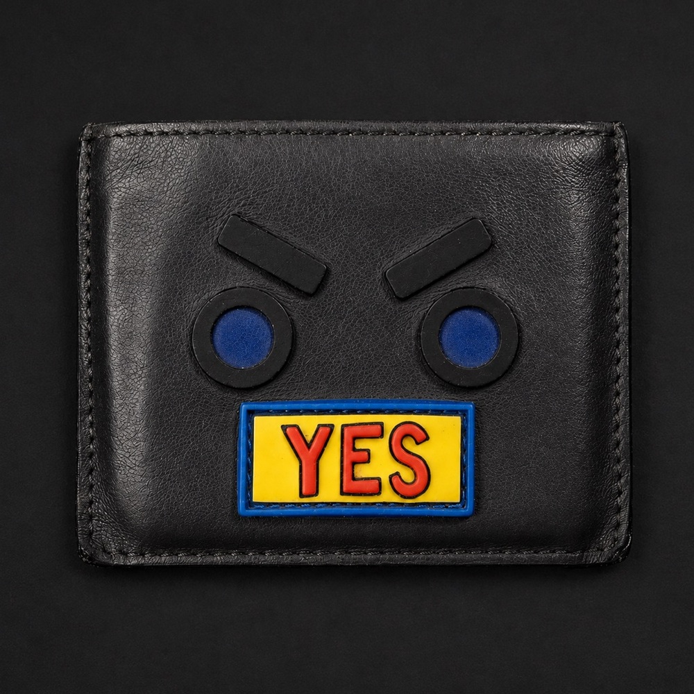 FENDI Faces Robot Monster Card Holder No Words Collection YES Patch Authentic